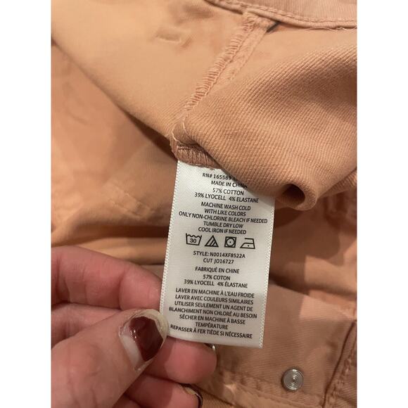 NWT $228 Joie Maxine Park Skinny Pink Denim Jeans Ankle Zip Cotton Blend 18W - Picture 9 of 14